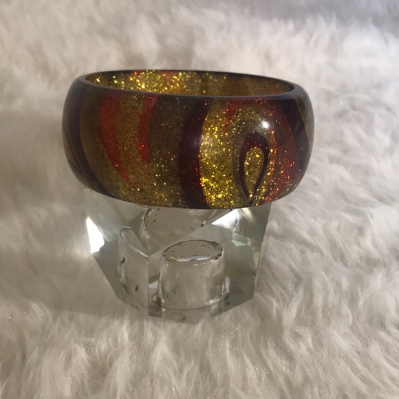“ACRYLIC BANGLE BRACELET” Brown and Sparkly. - Picture 3 of 7